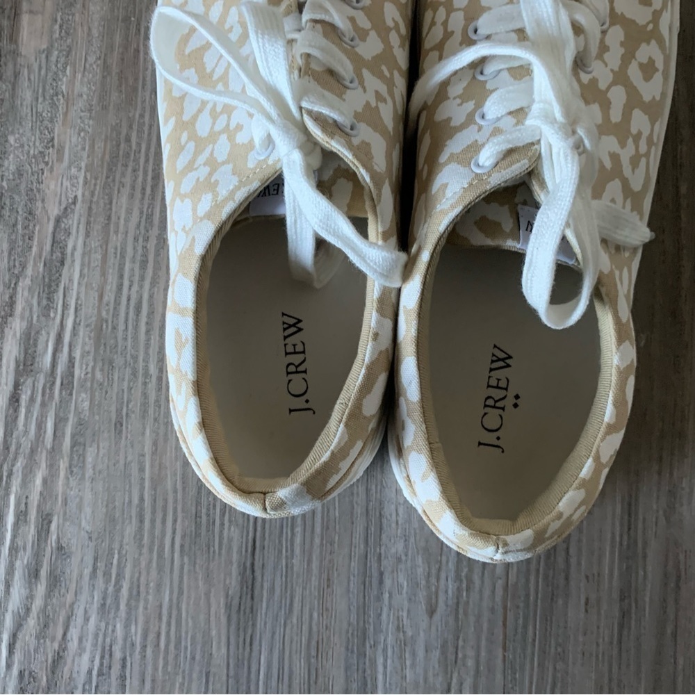 J Crew Printed Road Trip Sneakers Leopard Size 10 - Picture 2 of 6